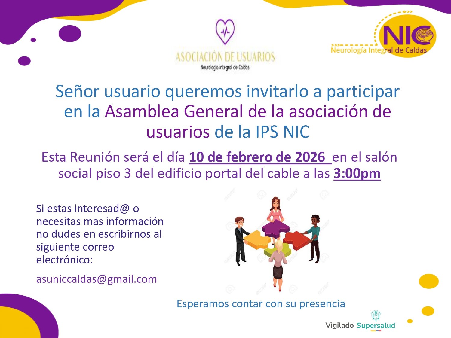 Invitación a la Asamblea General ASUNIC